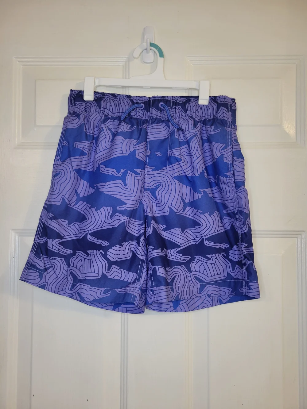 GAP Kids Purple Shark Patterned Swim Trunks
